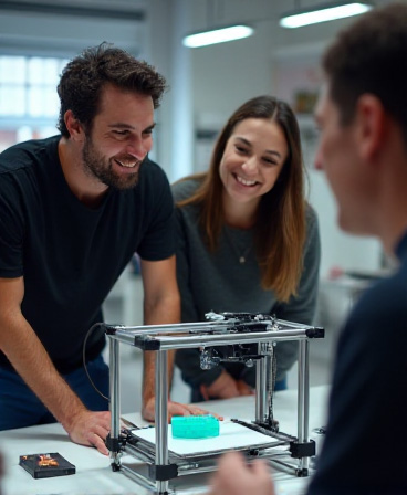 Participants à un atelier impression 3D chez Esprit 3D